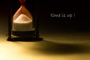 Race Conscious Affirmative Action - Time Is Up (IMAGE 1): An hourglass with the words 